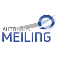Das Logo des Autohauses Meiling zeigt einen stilisierten blauen Kreis mit grauem Schwung.