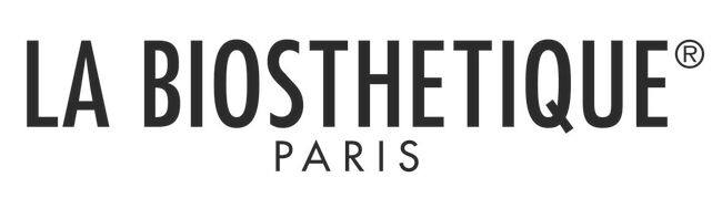 Das Logo von La Biosthetique Paris zeigt stilvolle, schwarze Schrift auf weißem Hintergrund.