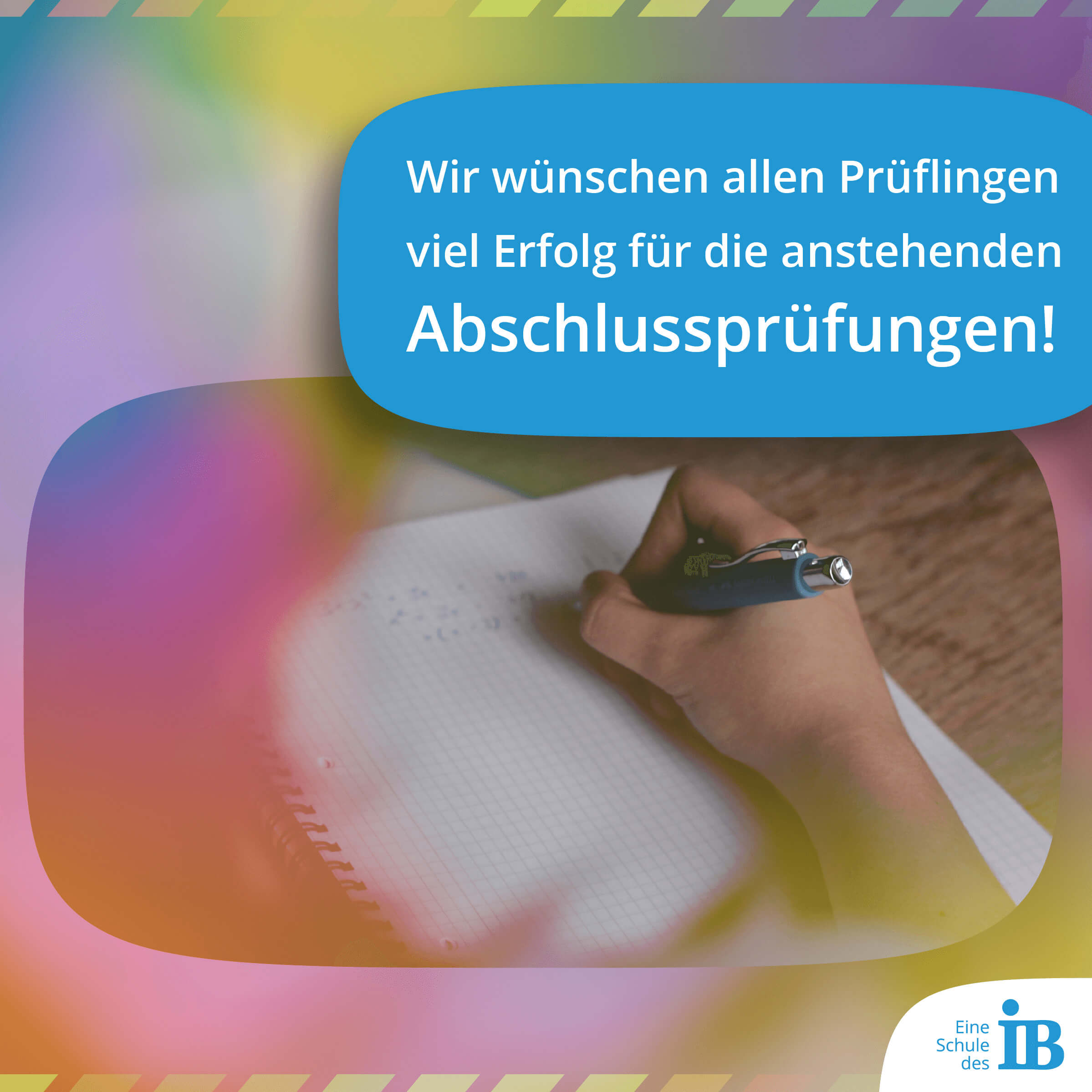 Wir wünschen allen Prüflingen viel Erfolg für die anstehenden Abschlussprüfungen!